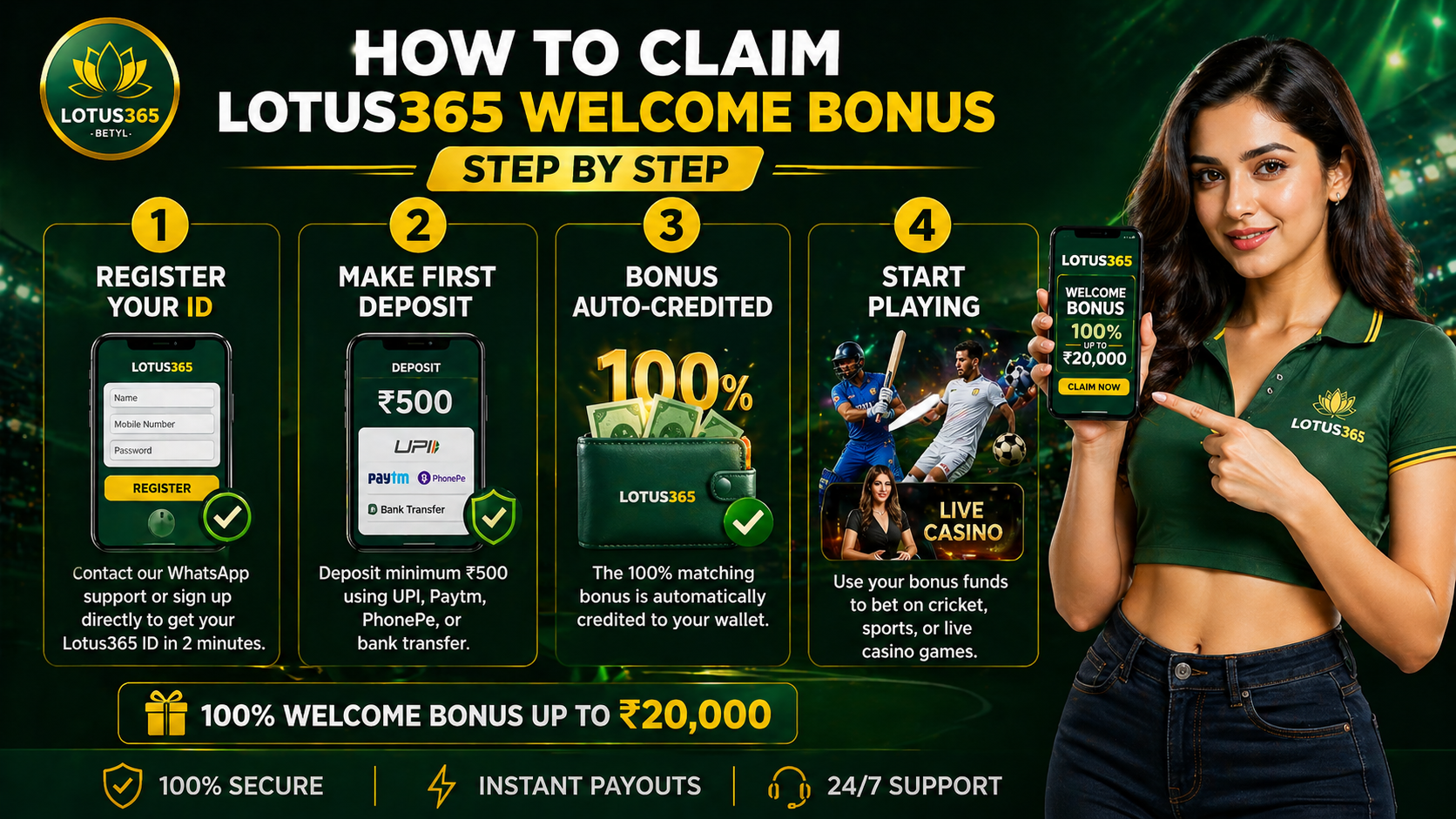 How to Claim Lotus365 Welcome Bonus - 4 Easy Steps