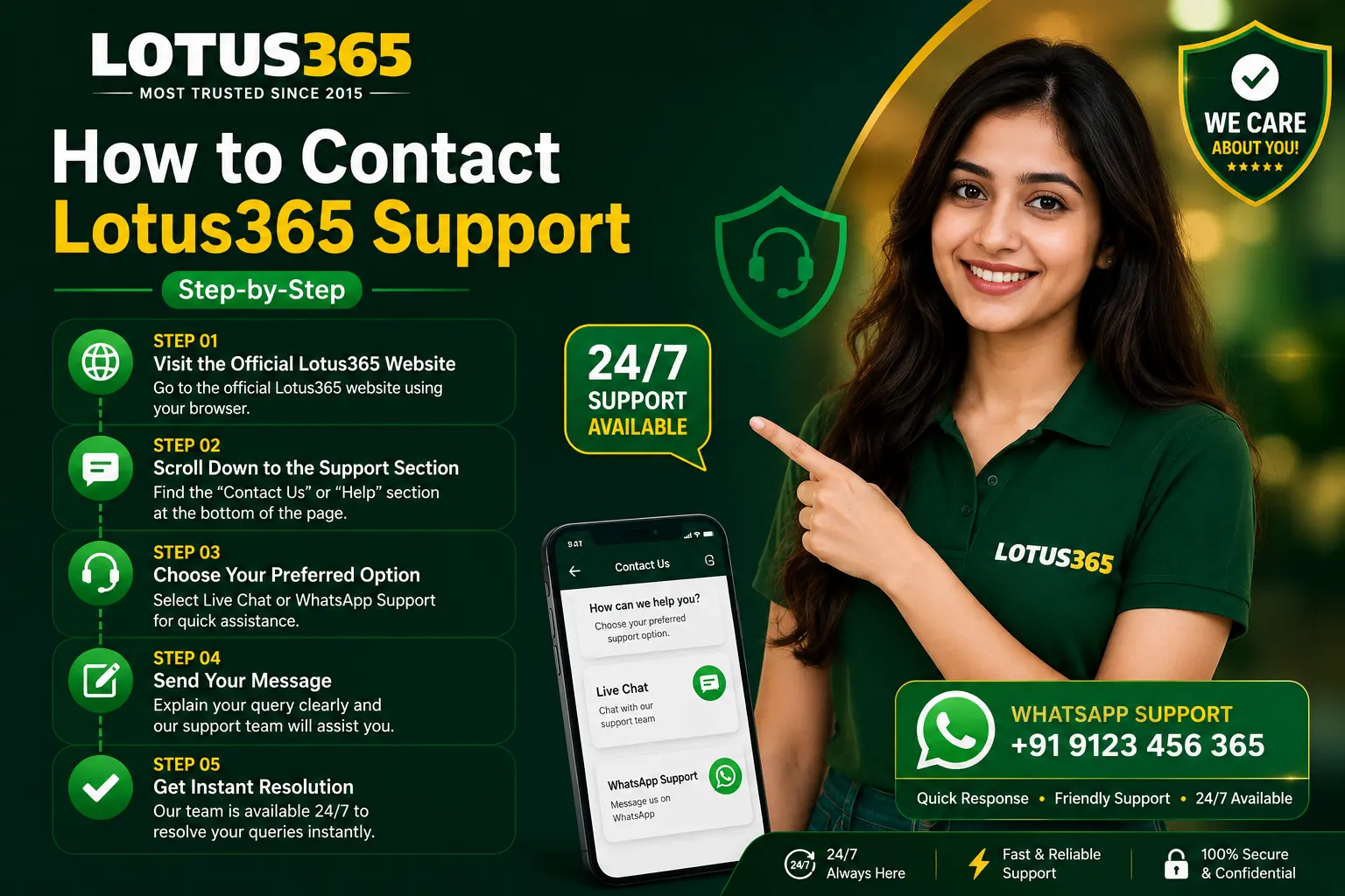 Lotus365 WhatsApp Support Steps - Contact Customer Care Safely