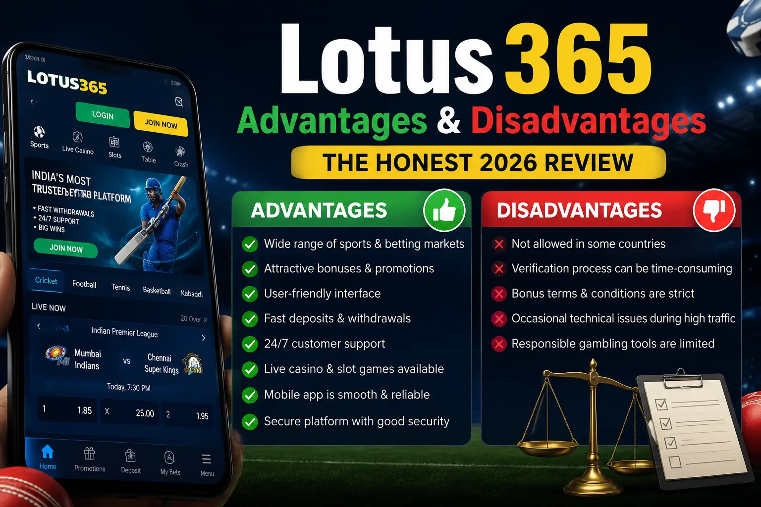 Lotus365 Advantages and Disadvantages